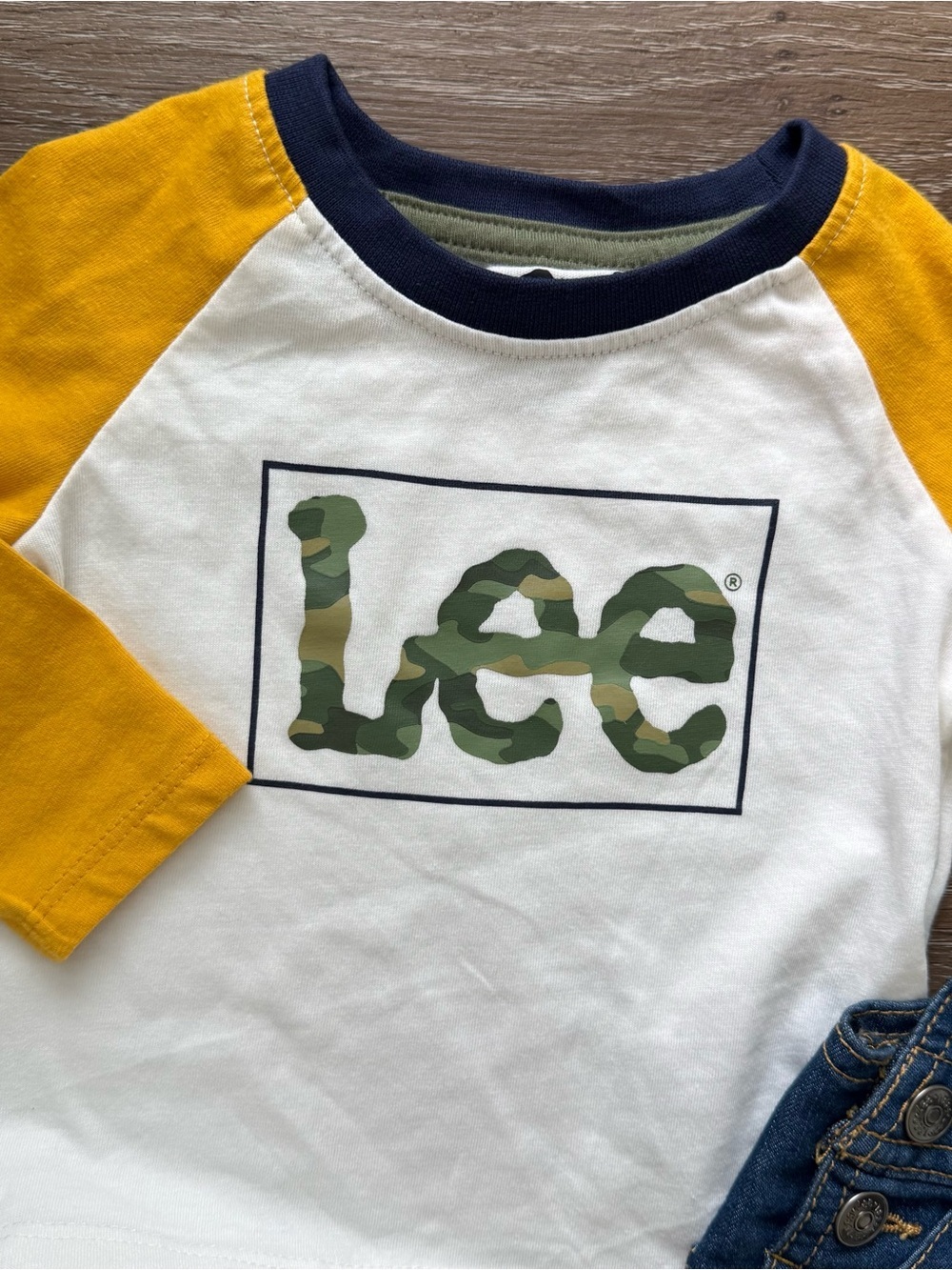 Lee Baby 2-Piece Denim Overalls & Raglan Tee Set 6–9M - Picture 2 of 5